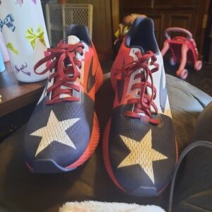 Mens Star Pattern Sneakers - Red, Blue, White